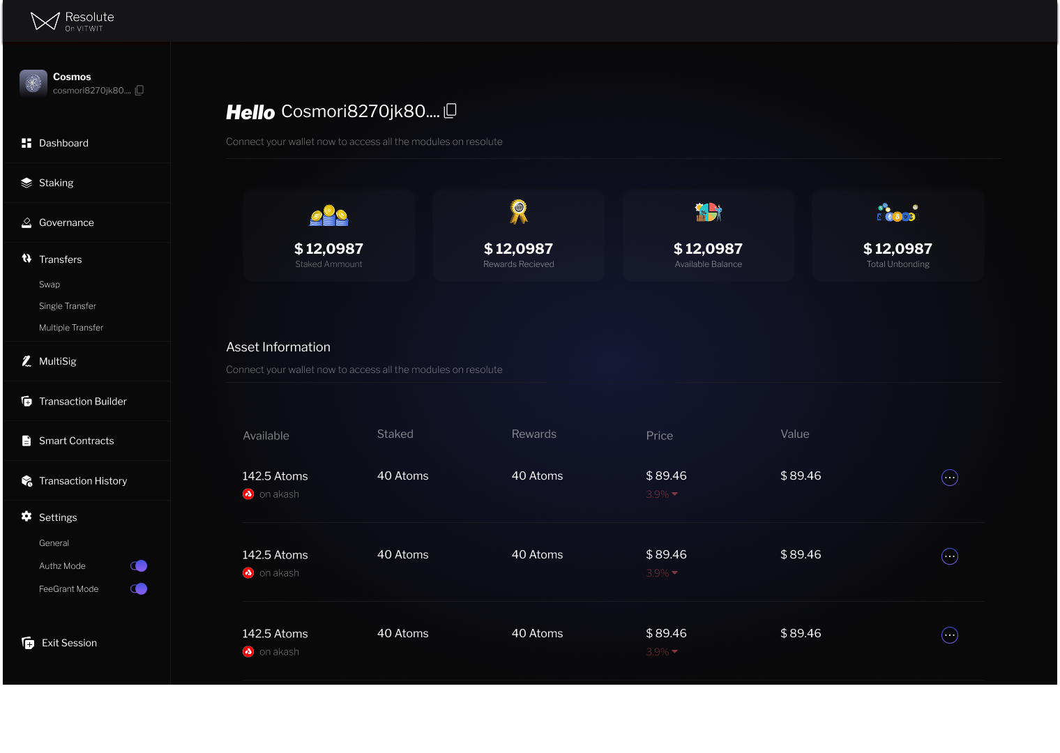 Interchain Dashboard
